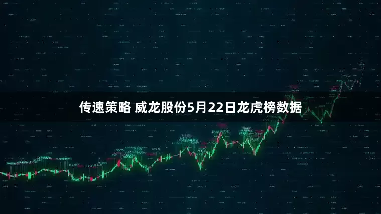 传速策略 威龙股份5月22日龙虎榜数据